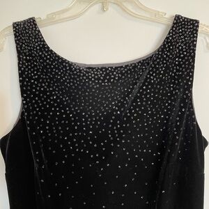 Robbie Bee Velvet Dress Black Size 14 Rhinestone Sleeveless